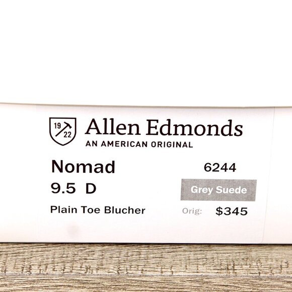 * NEW * $345 Allen Edmonds NOMAD Plain Toe 9.5 D Grey Suede * add $15 new Trees main image 7